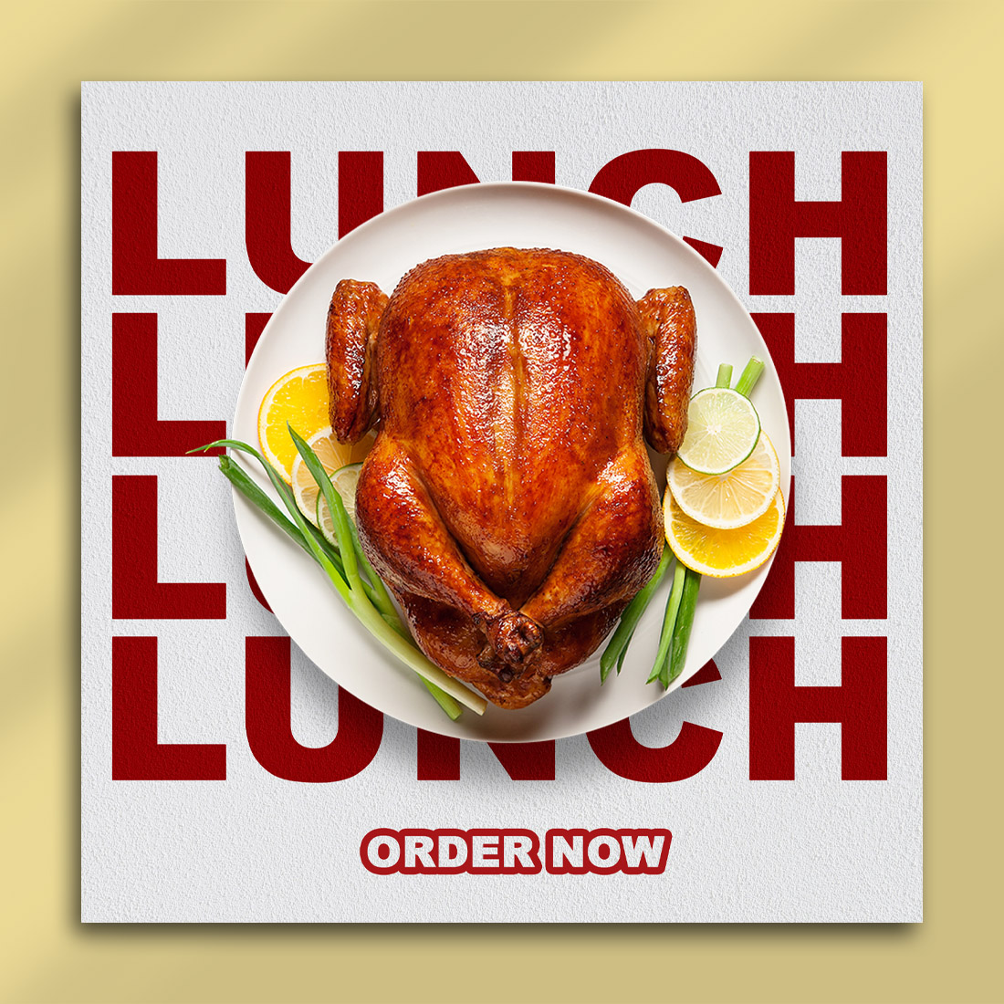 Bold Roast Chicken Lunch Social Media PSD Template – 2000x2000px preview image.