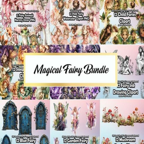 Magical Fairy Clipart Bundle cover image.