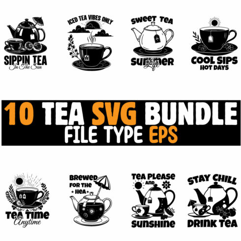 10 Summer Tea SVG Bundle for T-Shirts cover image.