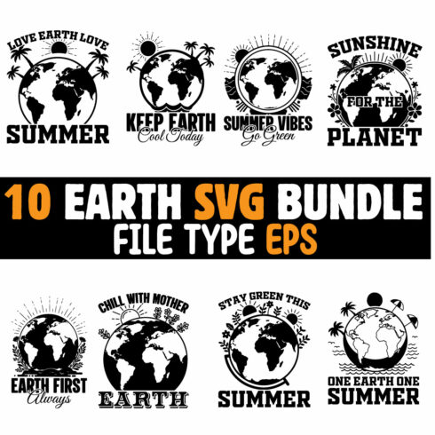 10 Summer Earth SVG Bundle for T-Shirts cover image.