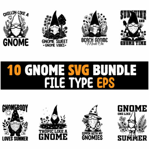 10 Summer Gnome SVG Bundle for T-Shirts cover image.