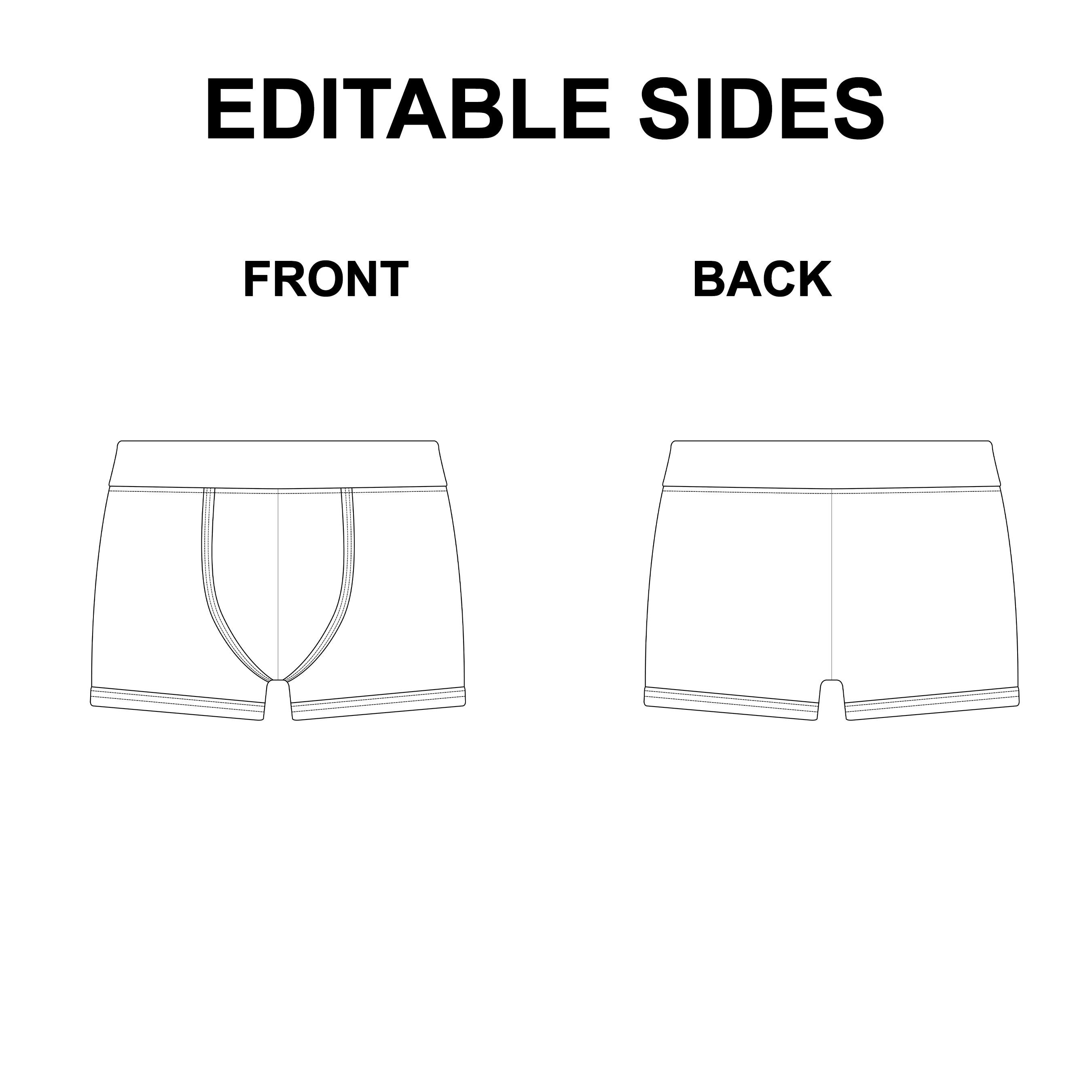 Man Boxers Flat Vector Mockup preview image.