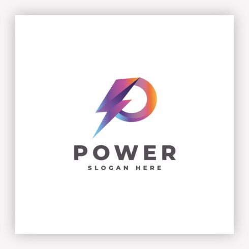 Power Lightning Letter P Logo cover image.