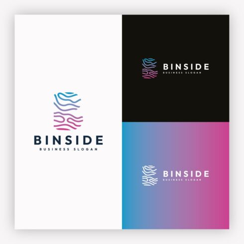 Binside Letter B - Abstract Digital Data Wave Logo cover image.