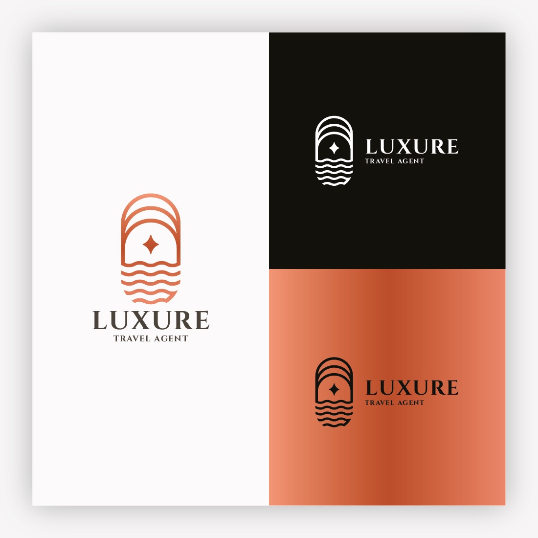 Elegant Coastal Retreat & Travel Logo cover image.