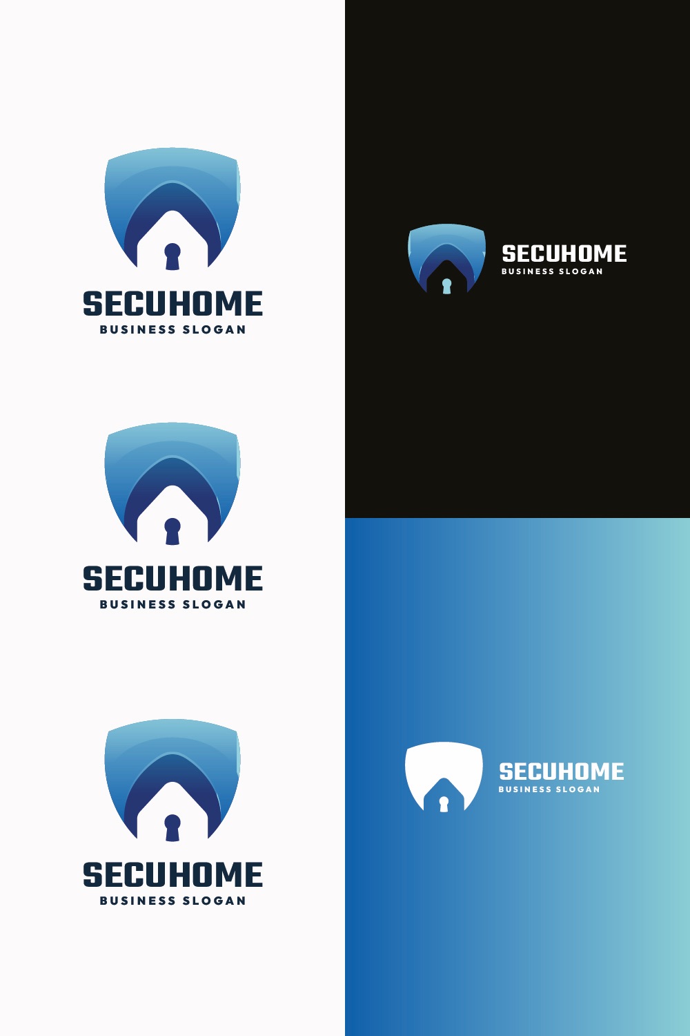 Home Security & Protection Logo pinterest preview image.