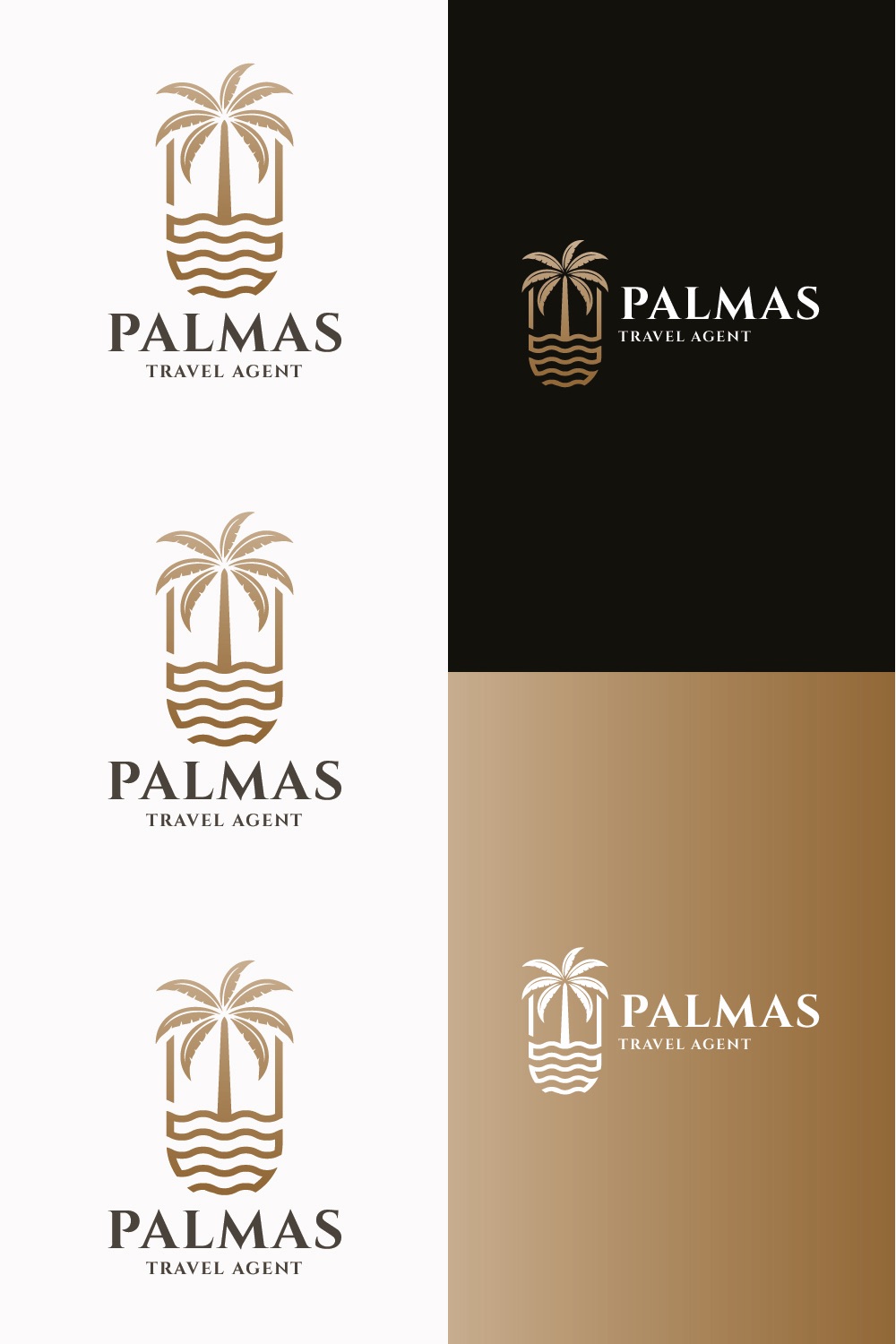 Tropical Palm Tree Resort & Travel Logo pinterest preview image.