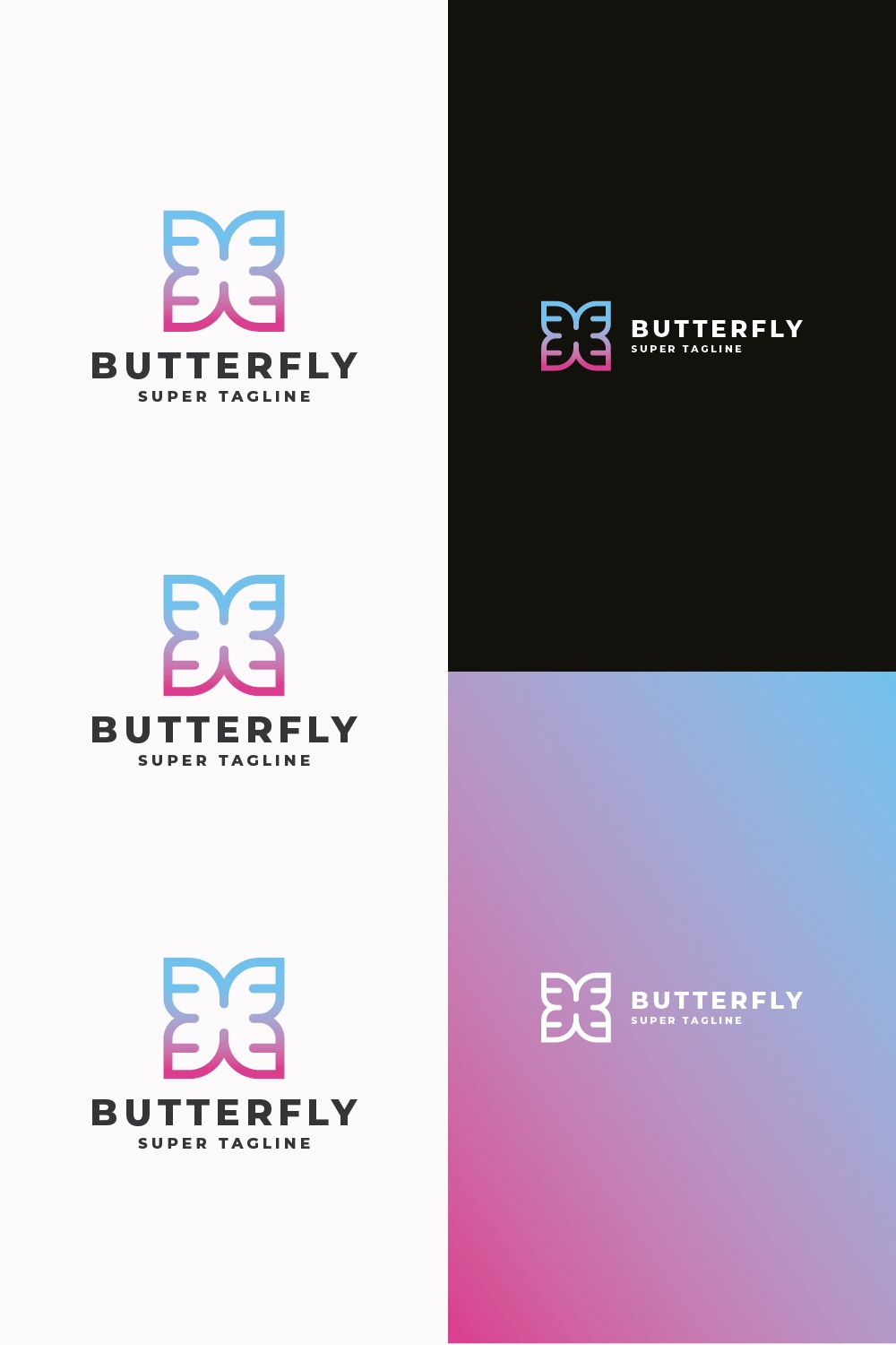 Butterfly - Modern Art Butterfly Logo pinterest preview image.