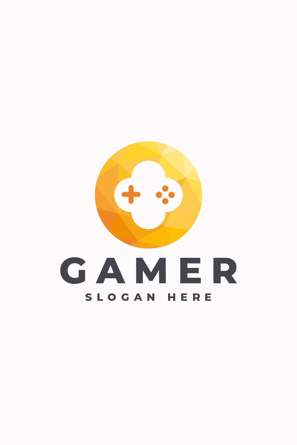 Gamer Polygonal Controller Logo pinterest preview image.