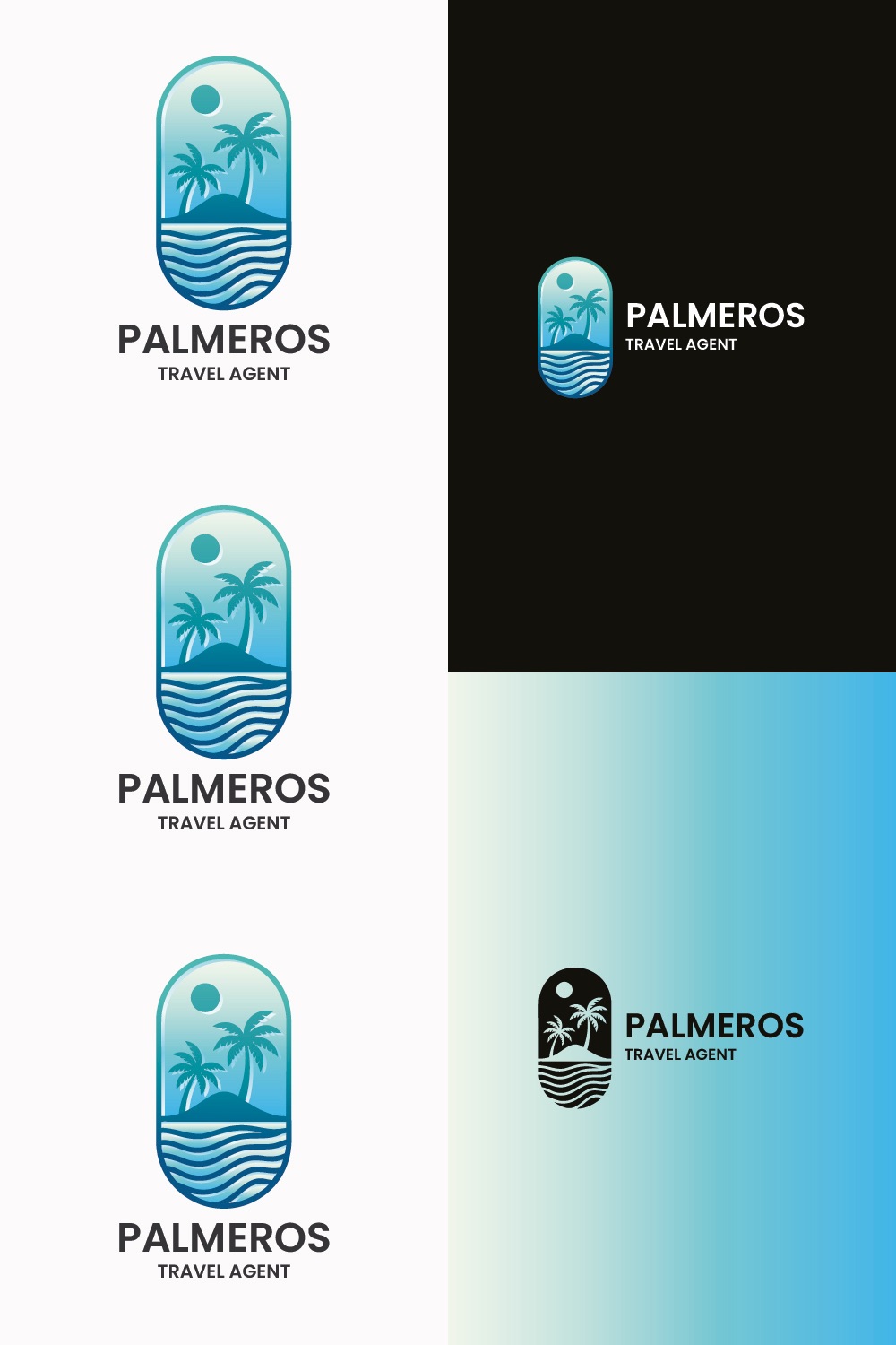 Tropical Island Paradise Logo pinterest preview image.