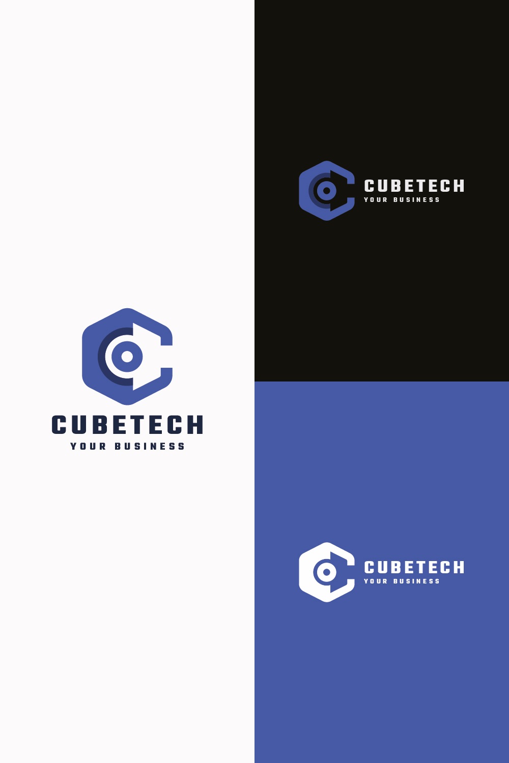Cube Tech - Modern Hexagon C Letter Tech Logo pinterest preview image.