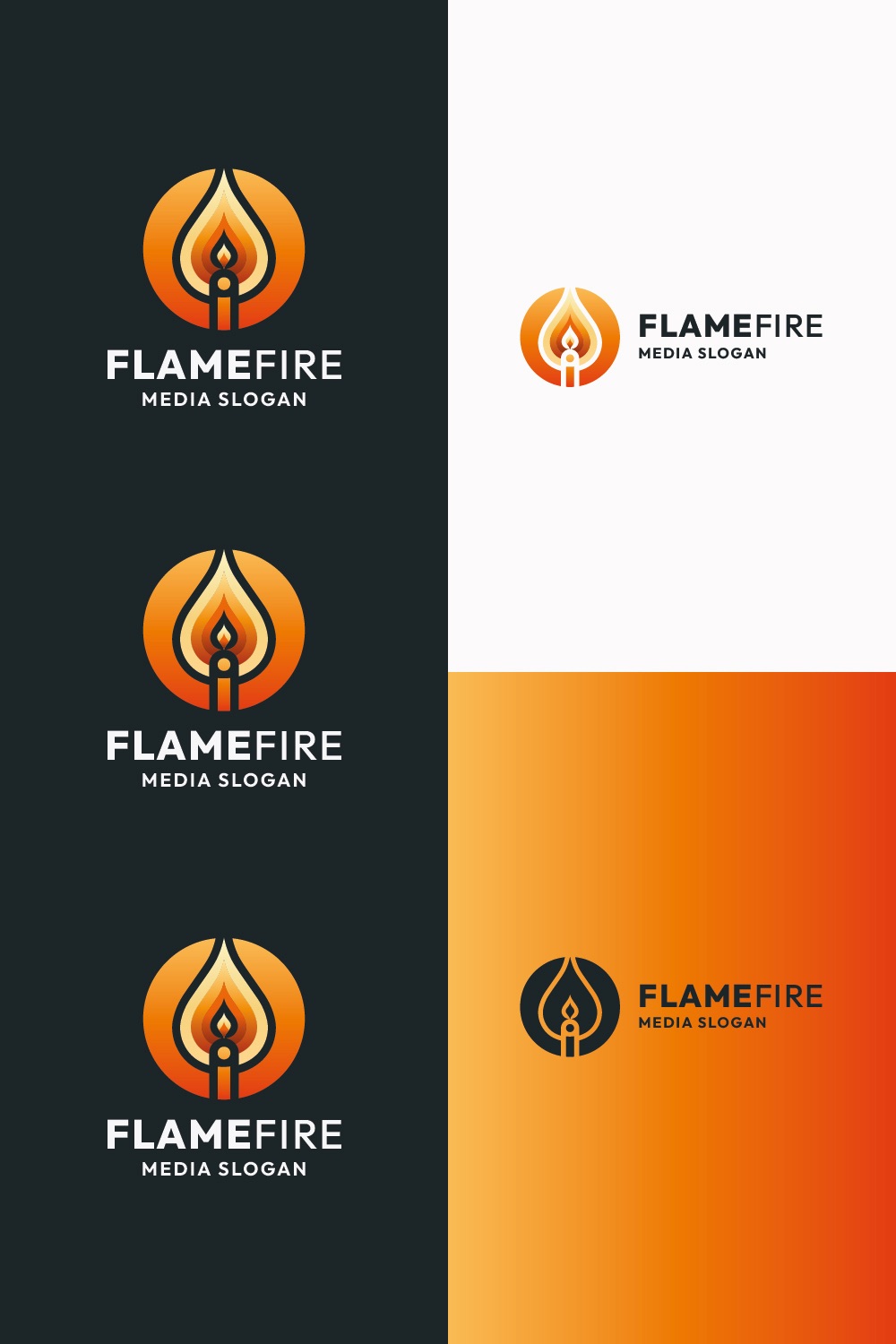 Dynamic Flame & Energy Logo pinterest preview image.