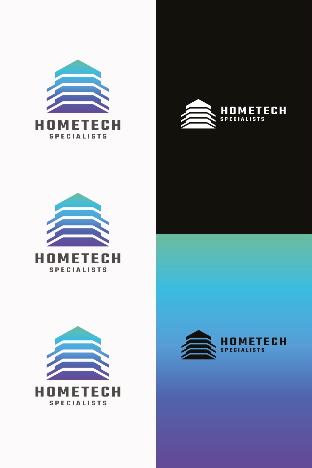 Modern Real Estate & Home Technology Logo pinterest preview image.