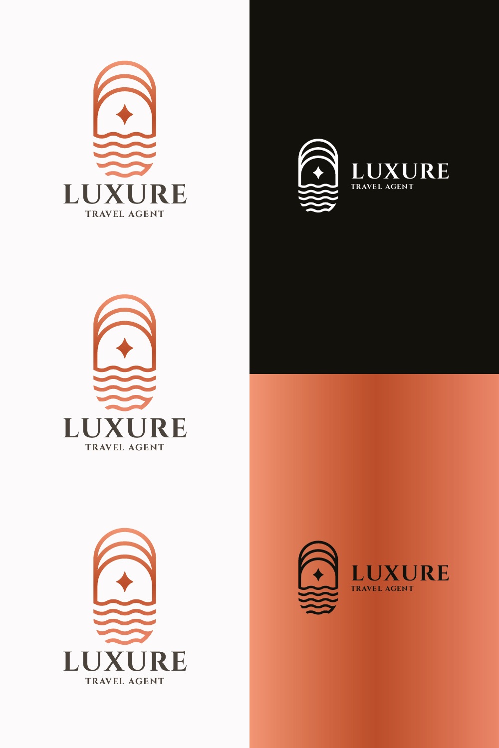 Elegant Coastal Retreat & Travel Logo pinterest preview image.