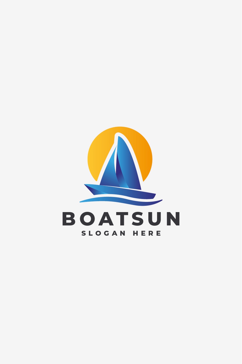 Boat Sun Sailing Logo pinterest preview image.