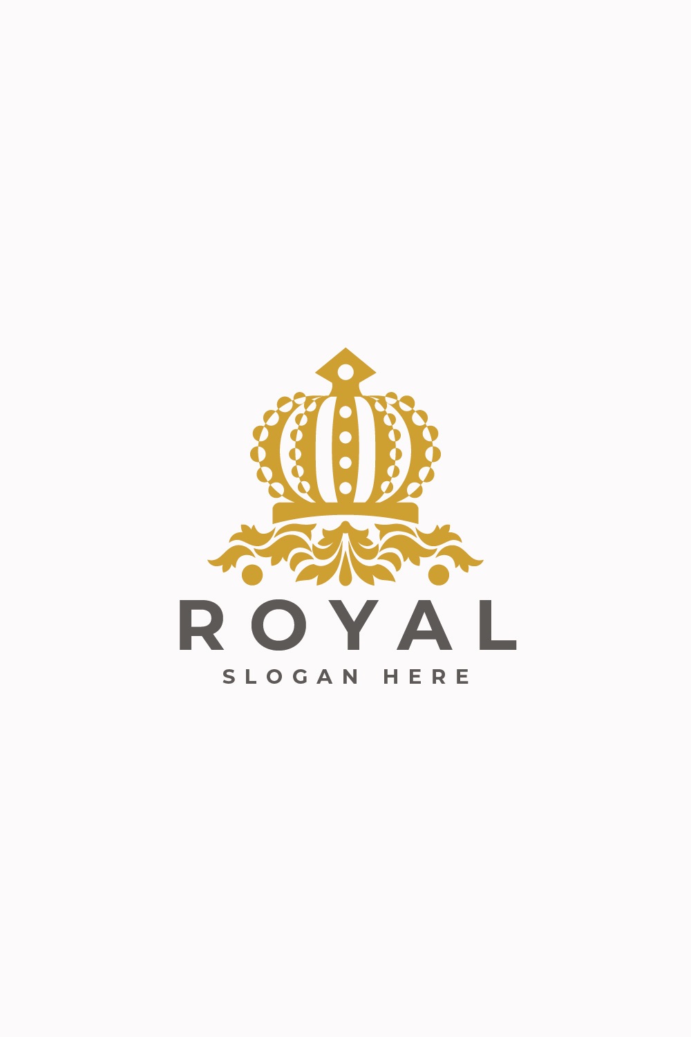 Royal Crown Ornament Logo pinterest preview image.
