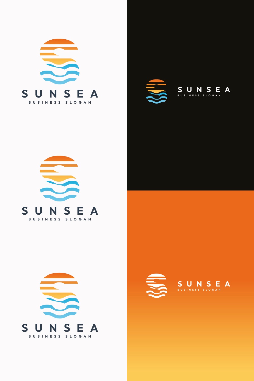 Sun and Sea Letter S Logo pinterest preview image.