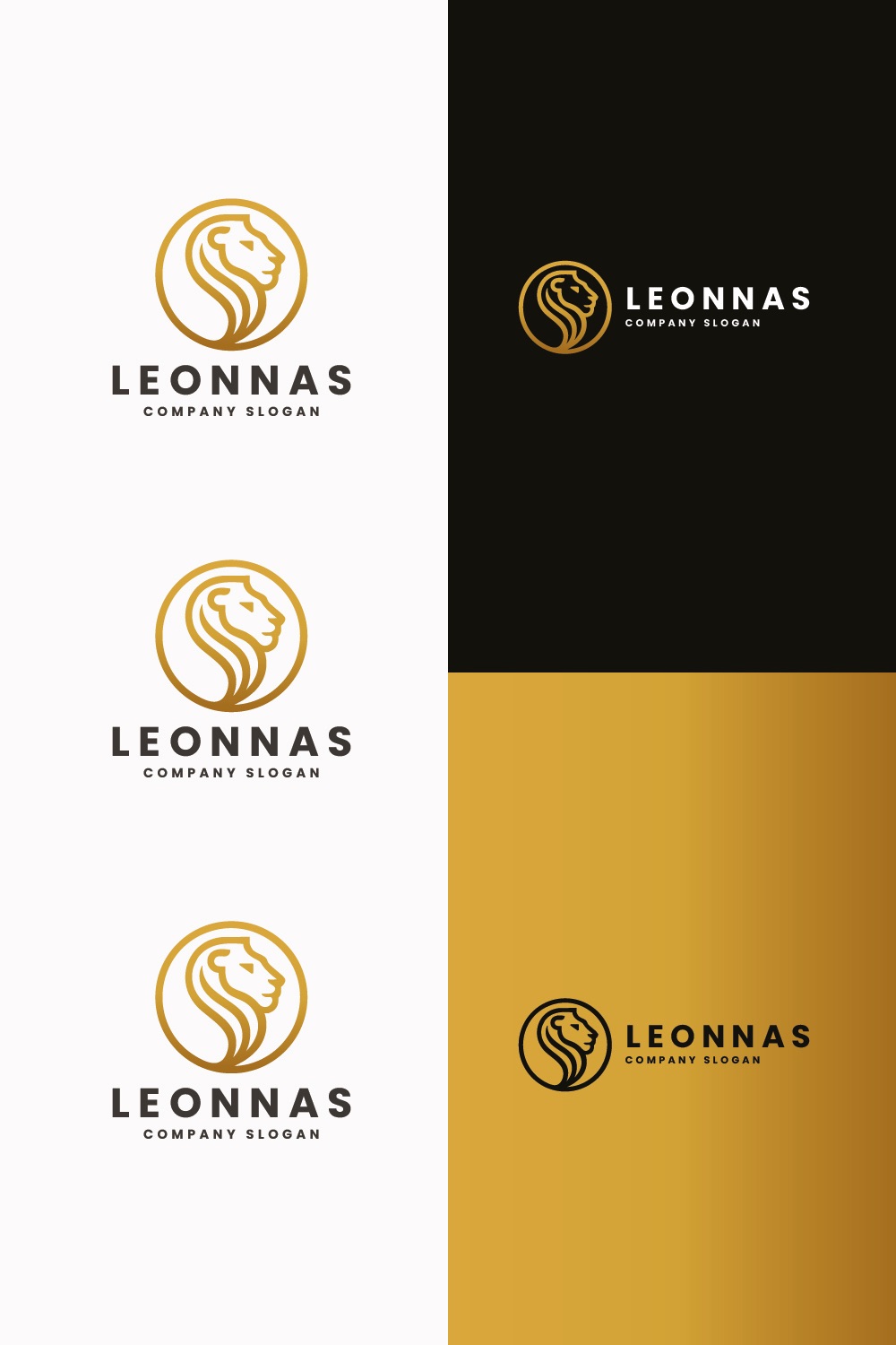 Majestic Lion Head Luxury Logo pinterest preview image.