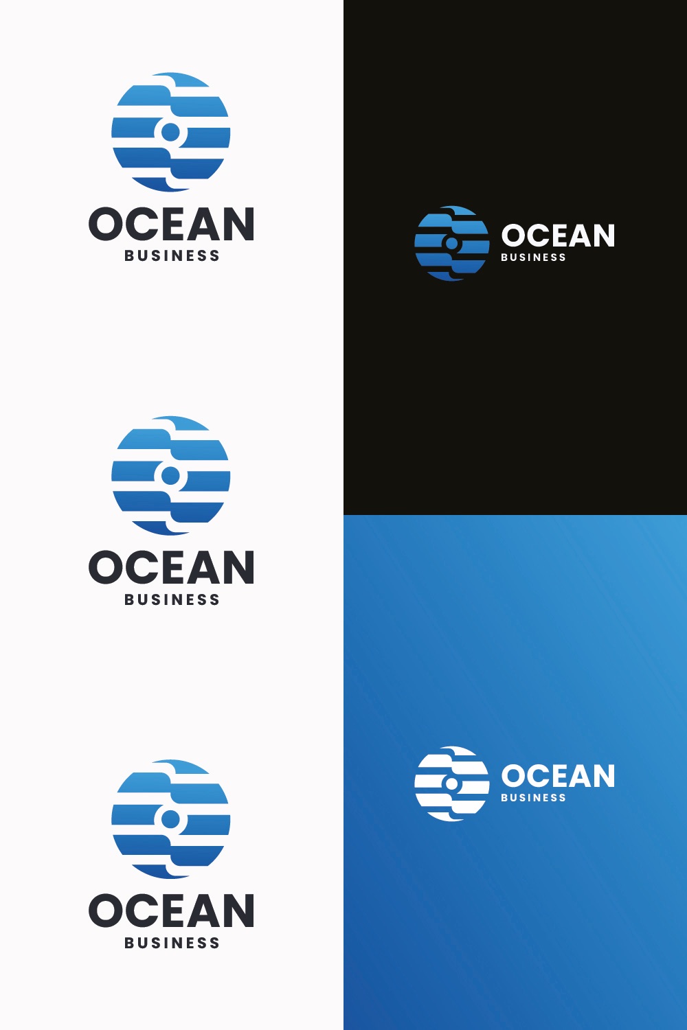 Ocean Letter O - Abstract Global Connection & Data Logo pinterest preview image.