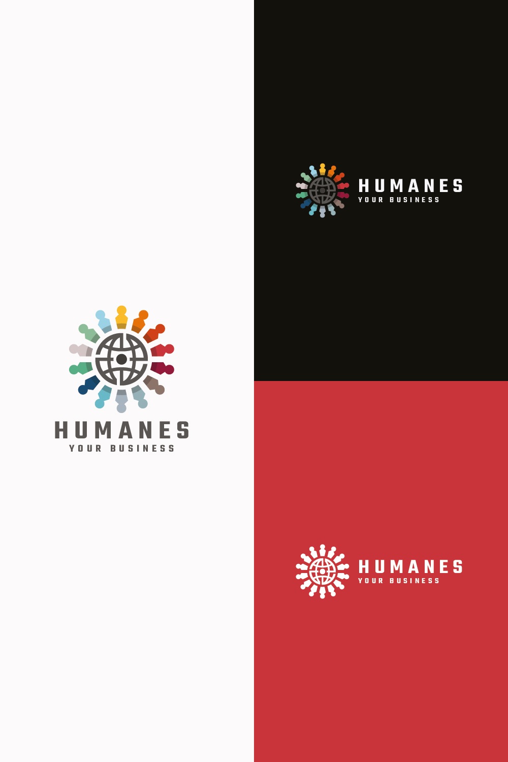 Humanes - Diverse Community & Global Connection Logo pinterest preview image.