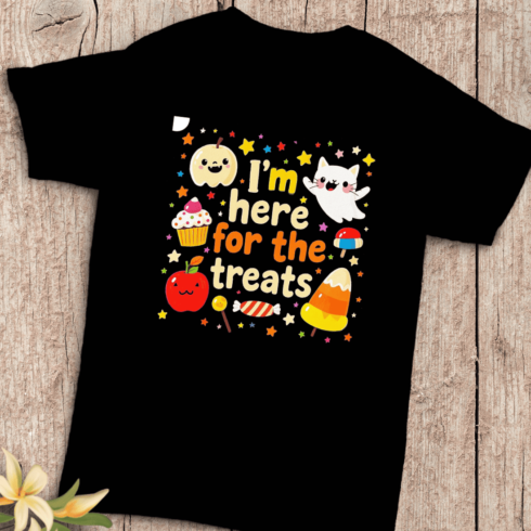 Whimsical Treat Time T-Shirt Design cover image.