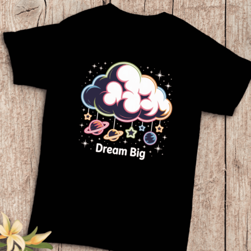 Glowing Astronomy Elements T-Shirt Design cover image.