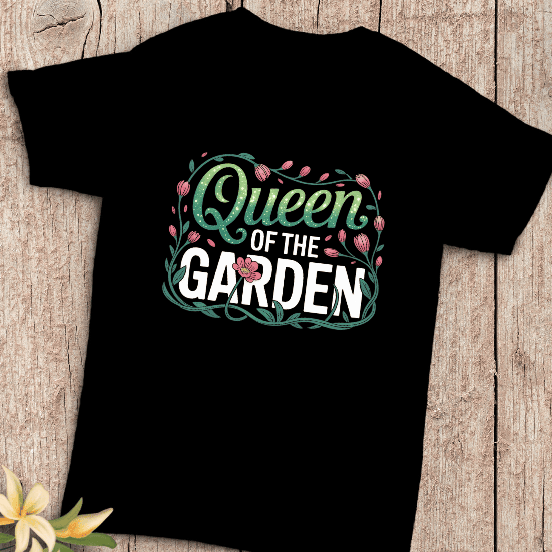 Queen of the Garden Floral T-Shirt Design cover image.