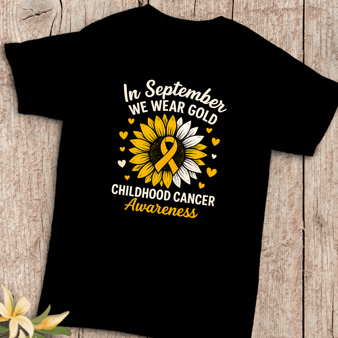 Kids Cancer Awareness September T-Shirt Design cover image.