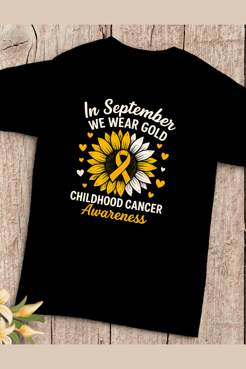 Kids Cancer Awareness September T-Shirt Design pinterest preview image.