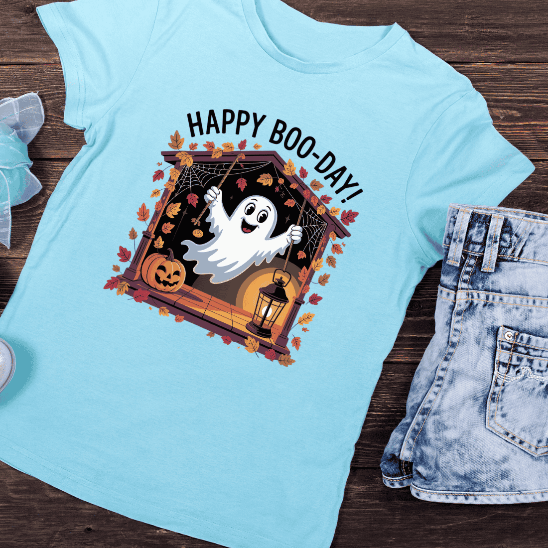 Cute Spooky Birthday Party T-Shirt Design preview image.