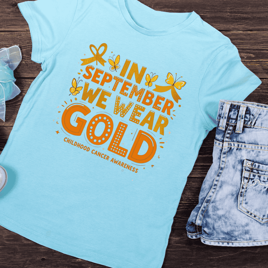 September Gold Ribbon T-Shirt Design preview image.