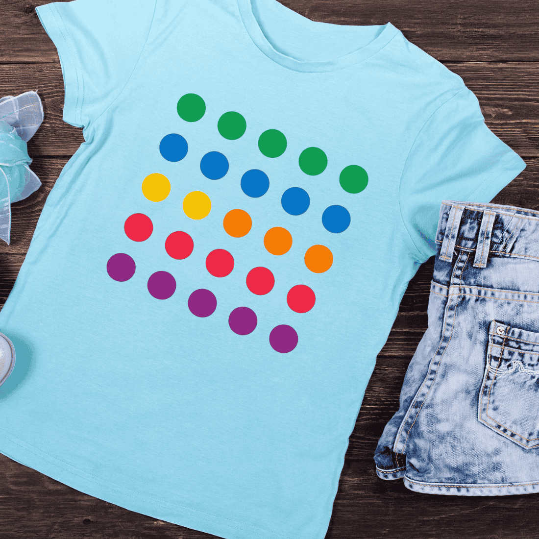 Playful Round Shapes T-Shirt Design preview image.