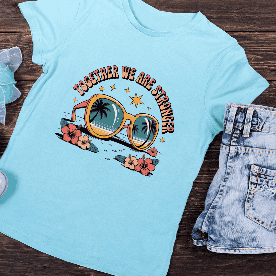 Together We Are Stronger Summer T-Shirt Design preview image.
