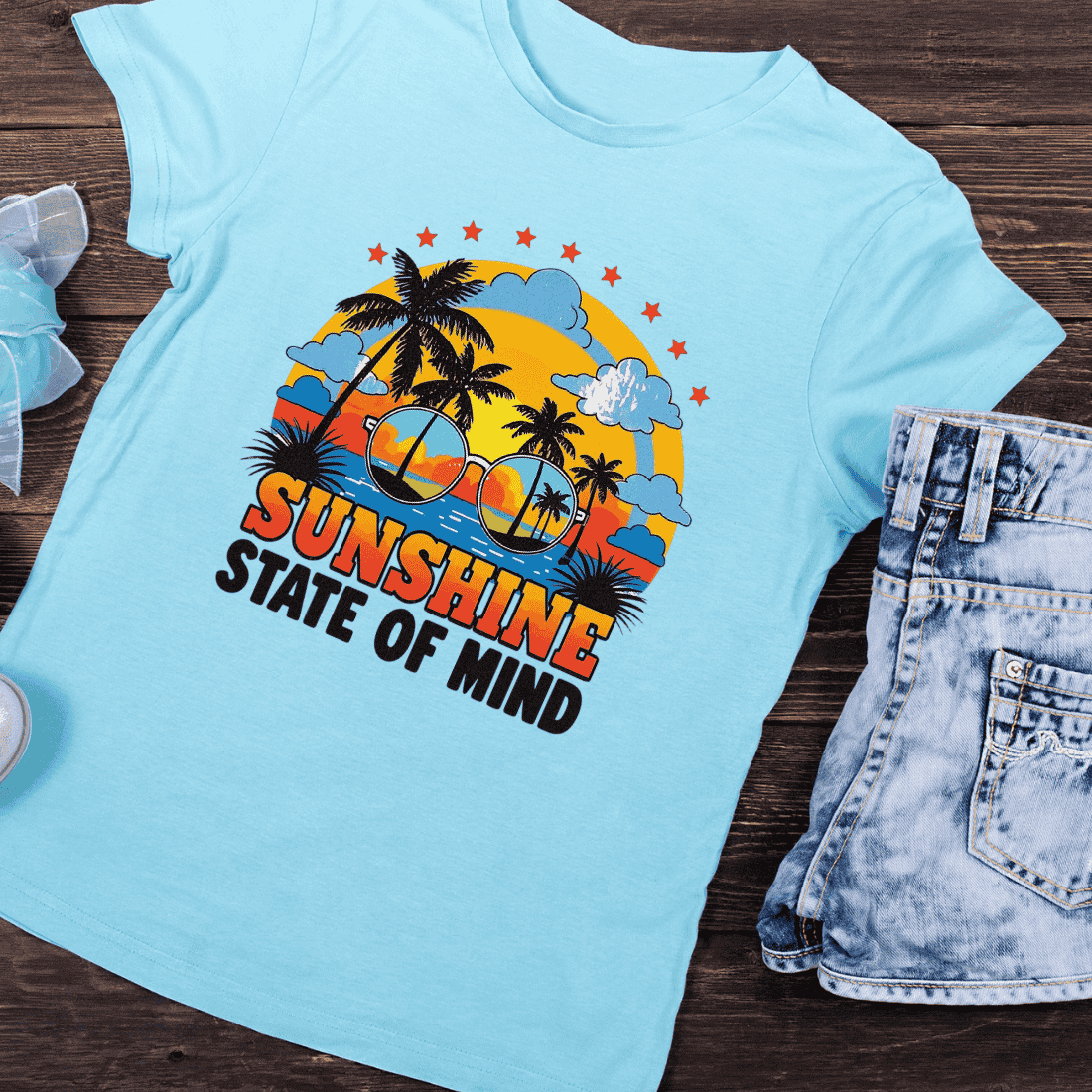 Summer Vibes Quote T-Shirt Design preview image.