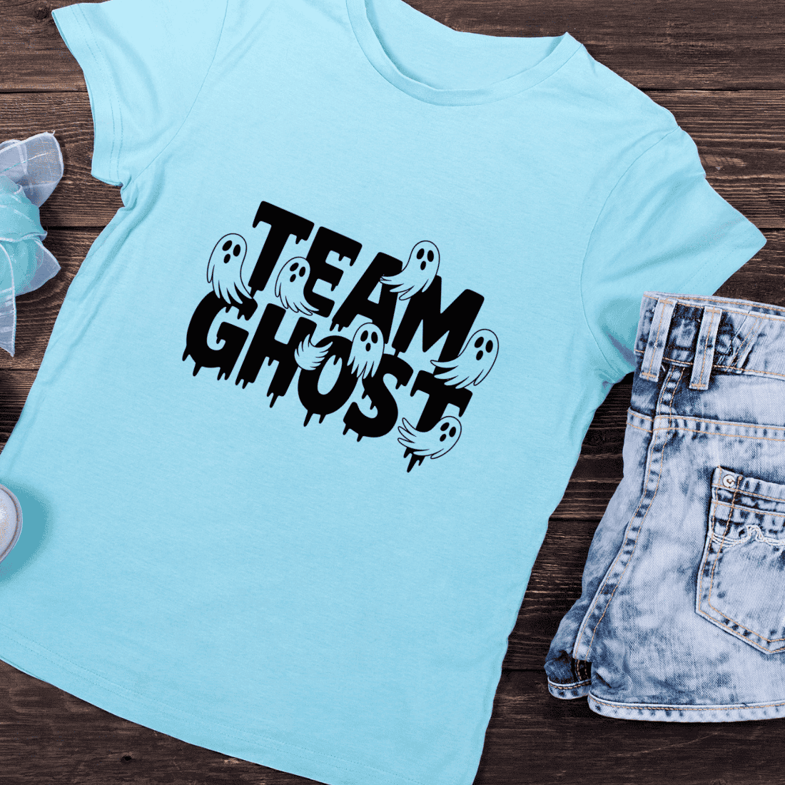 Spooky Cute Ghost Squad PNG T-Shirt Design preview image.