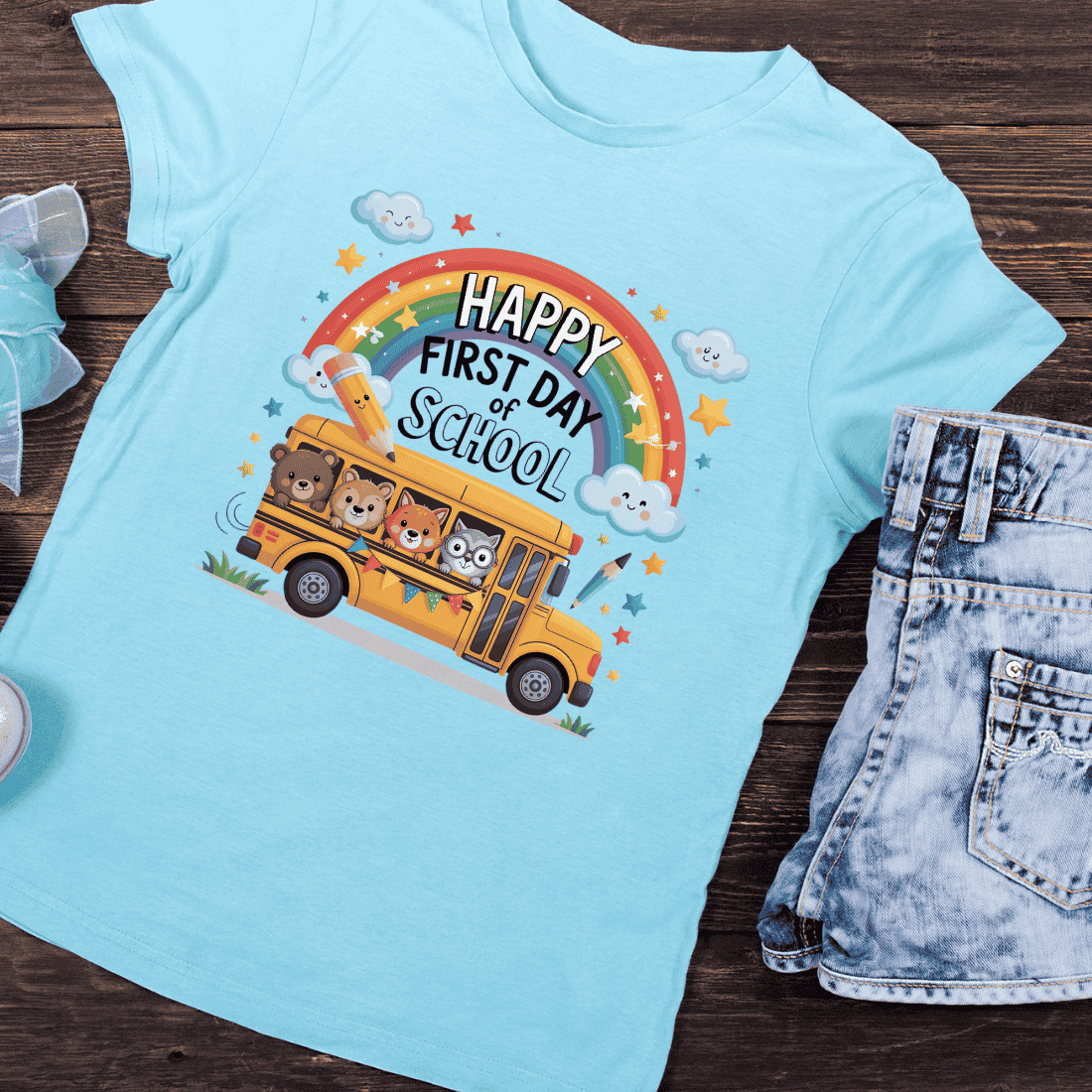 Back to School Kids T-Shirt Design preview image.