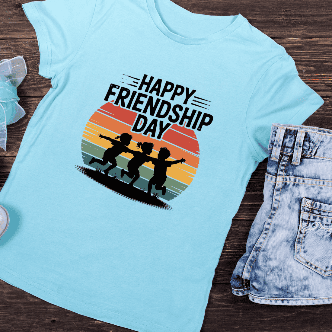 Friends Forever Sunset T-Shirt Design preview image.
