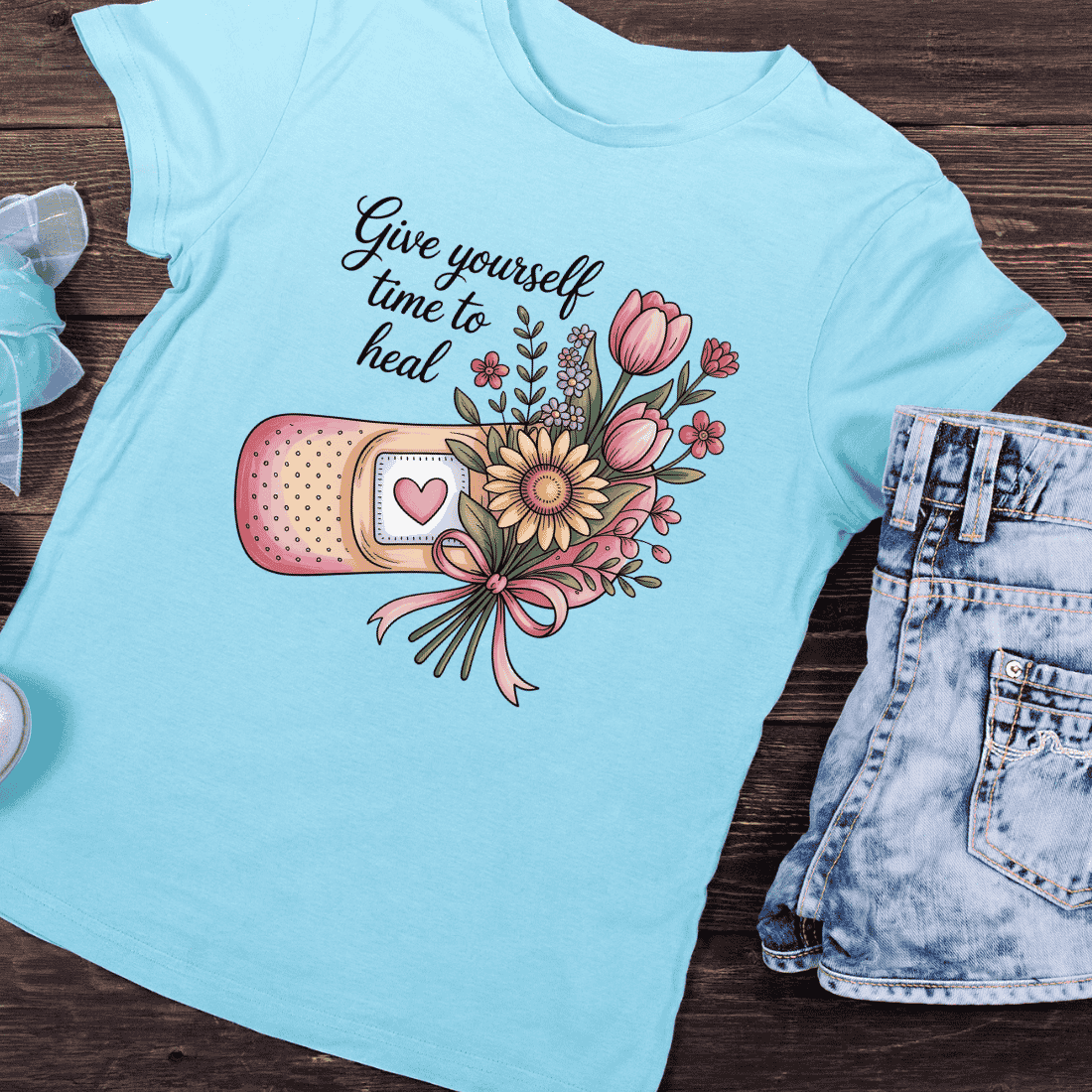 Give Yourself Time to Heal T-Shirt Design preview image.