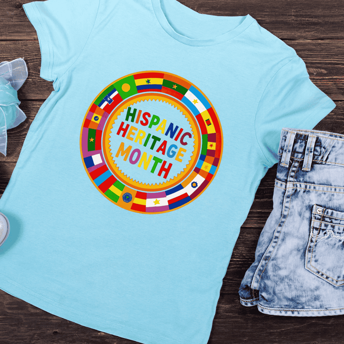 Hispanic Countries Heritage Month T-Shirt Design preview image.