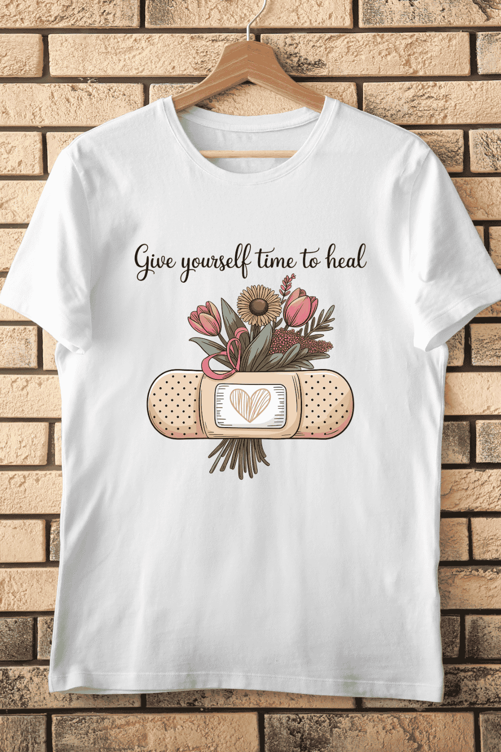 Inspirational Healing Quote T-Shirt Design pinterest preview image.