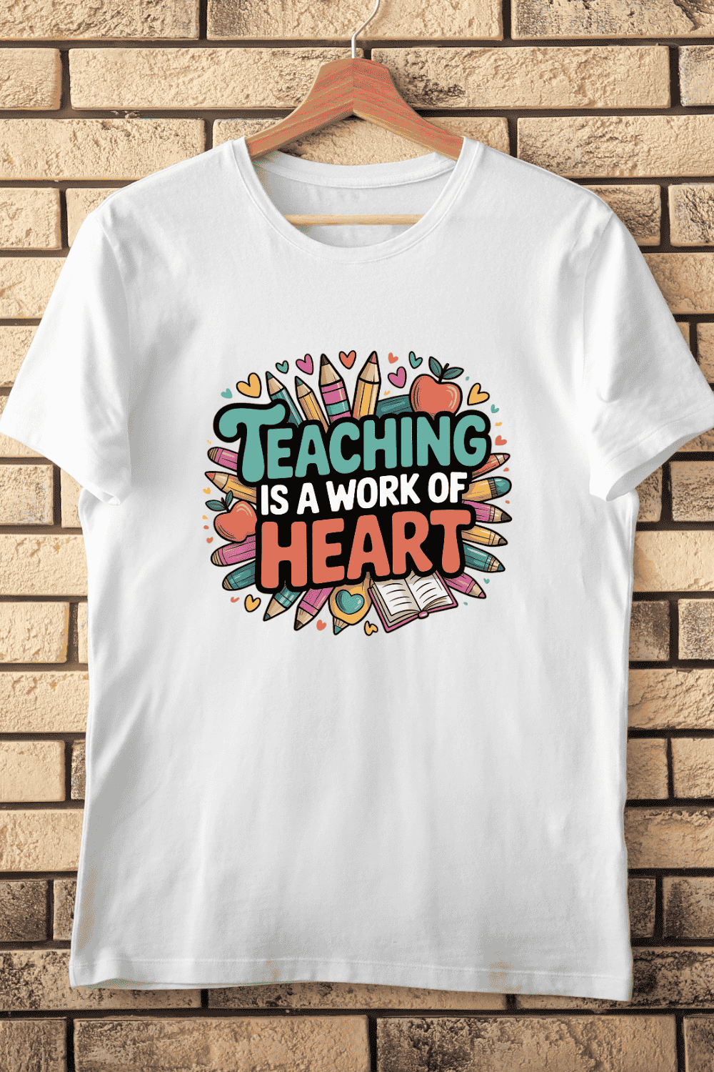 Love for Teaching Motivational Quote T-Shirt Design pinterest preview image.