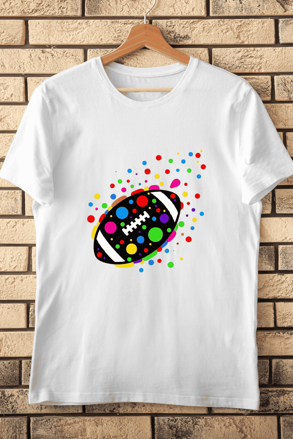 Flaming Football Playful T-Shirt Design pinterest preview image.