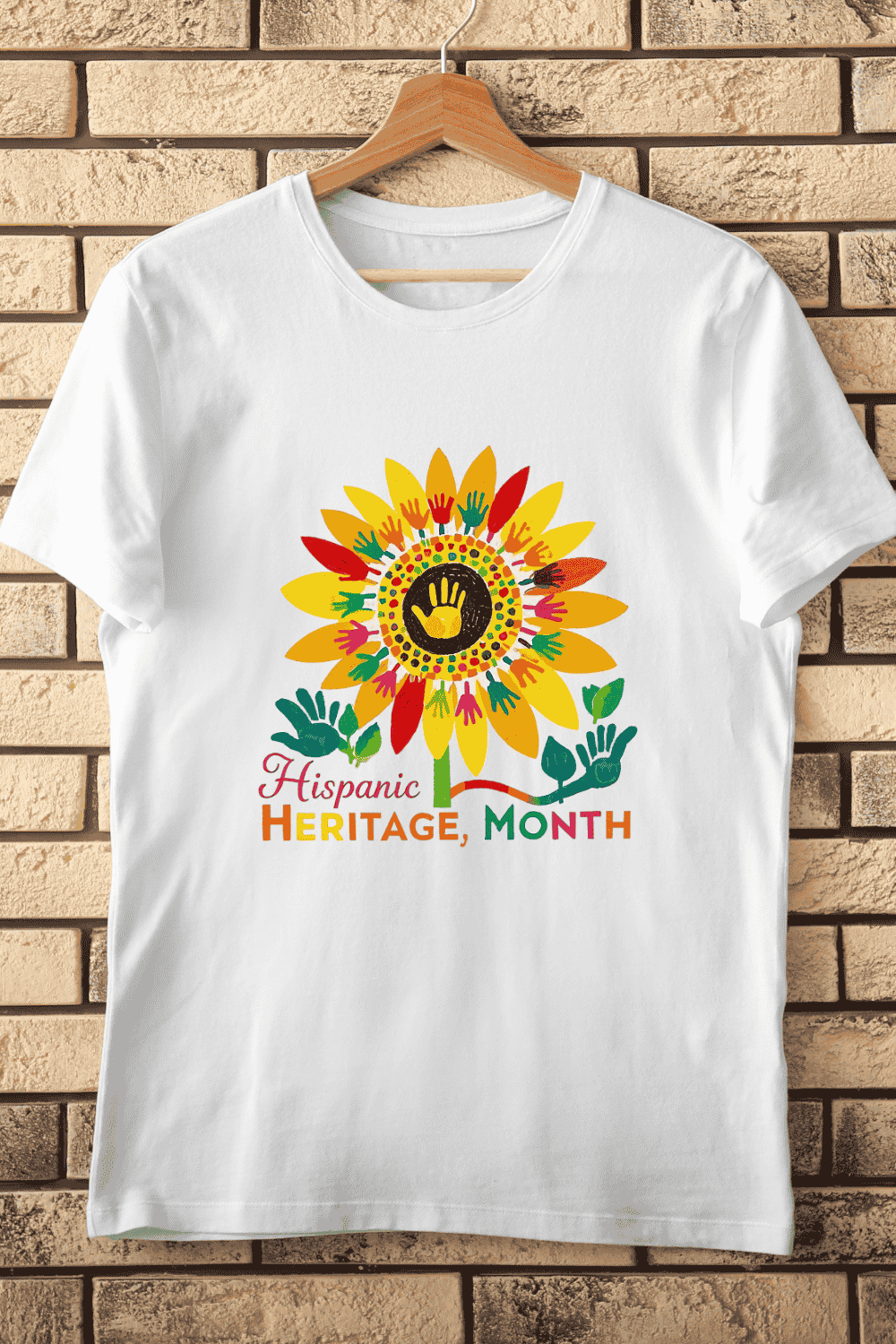 Cultural Unity Hispanic Heritage Month T-Shirt Design pinterest preview image.