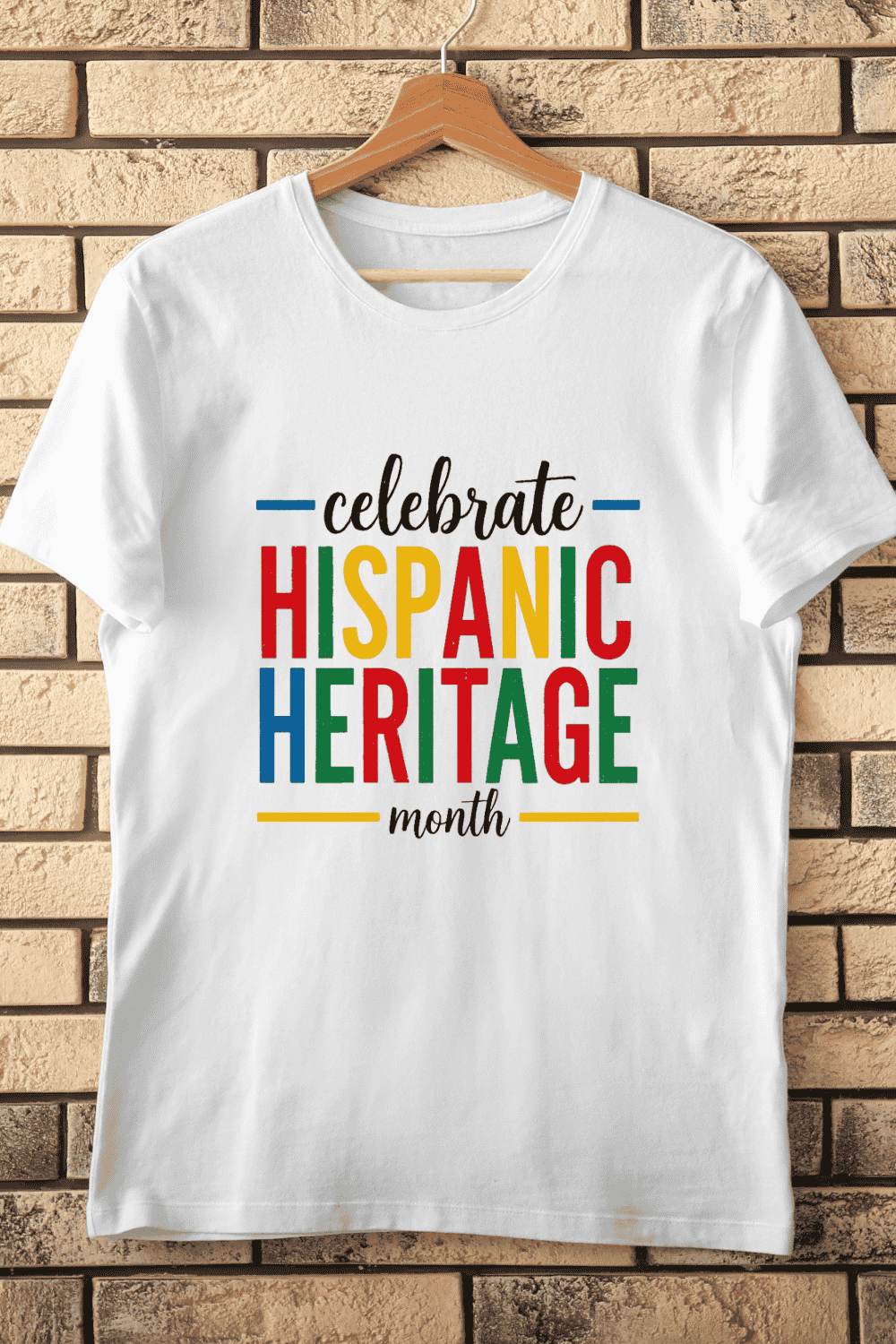 Hispanic Heritage Awareness Text T-Shirt Design pinterest preview image.