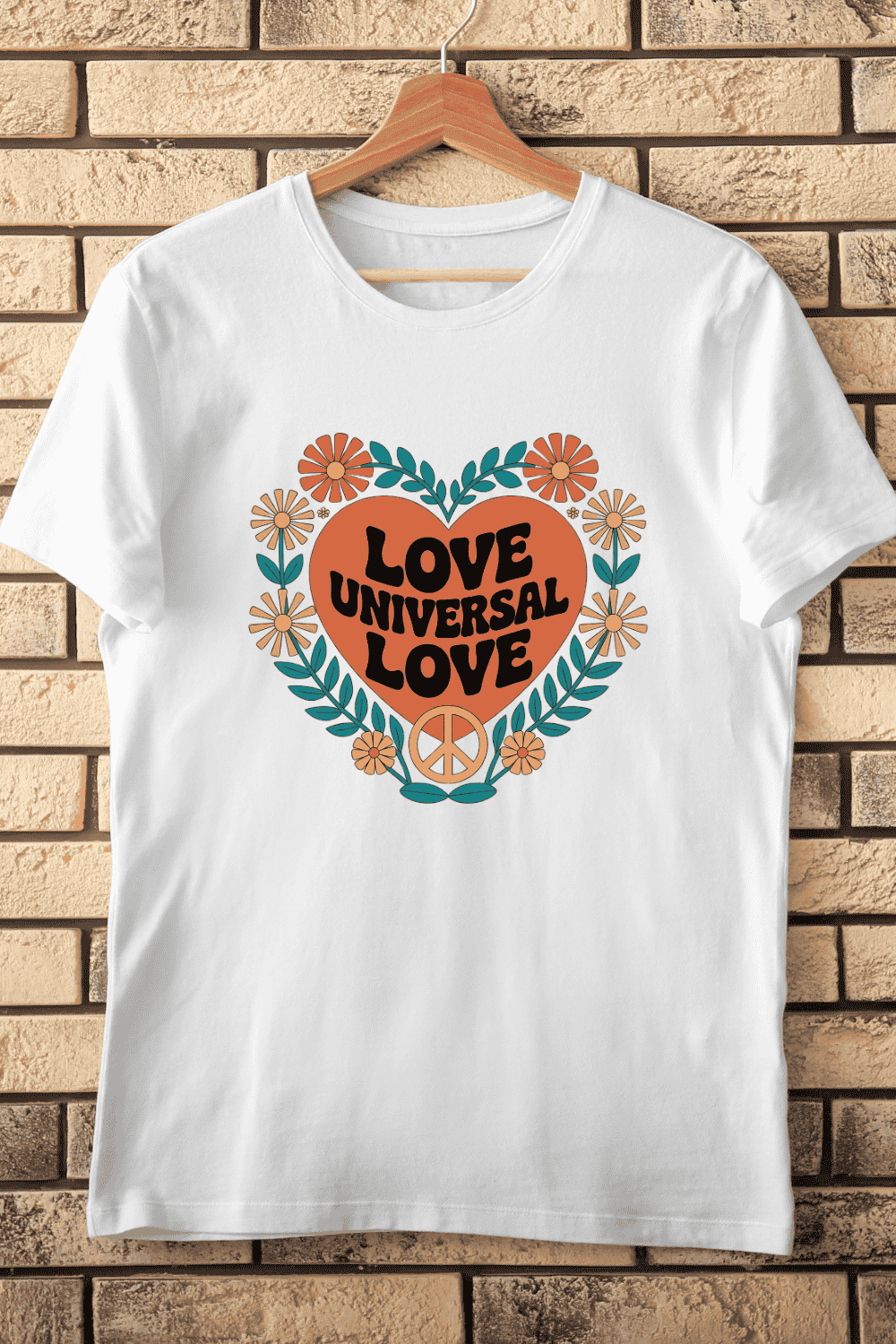 Love Retro Heart PNG T-Shirt Design pinterest preview image.