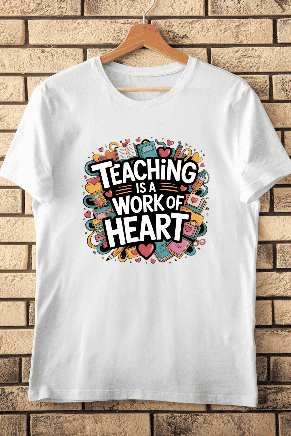 Teacher Life T-Shirt Design pinterest preview image.