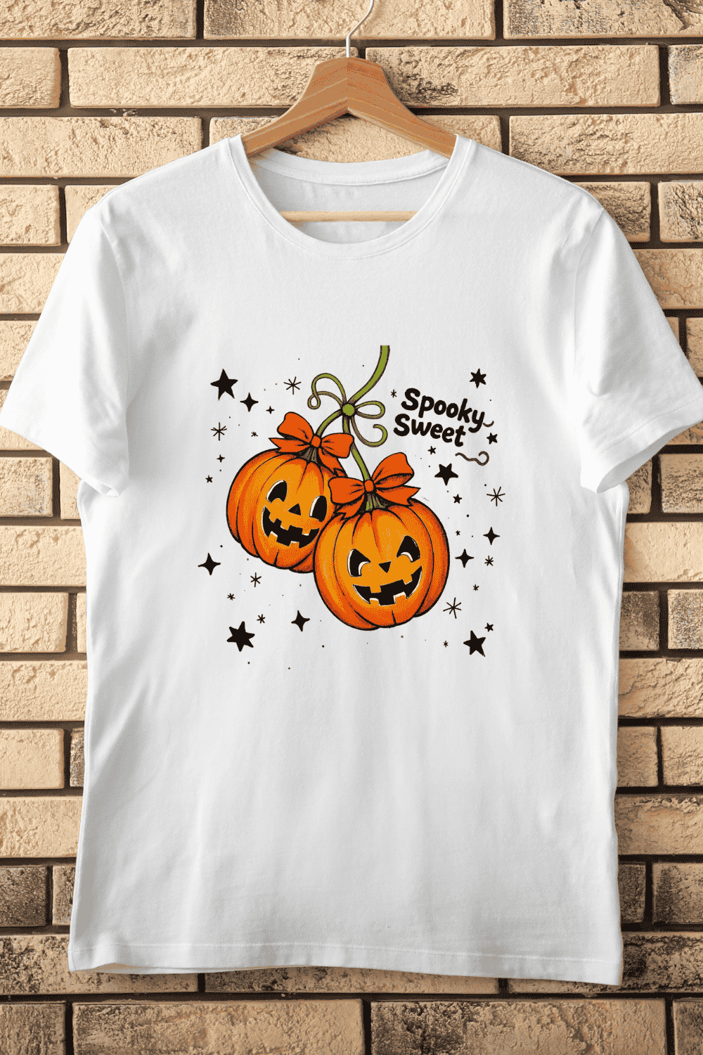 Kids Fall Spooky Sweet T-Shirt Design pinterest preview image.