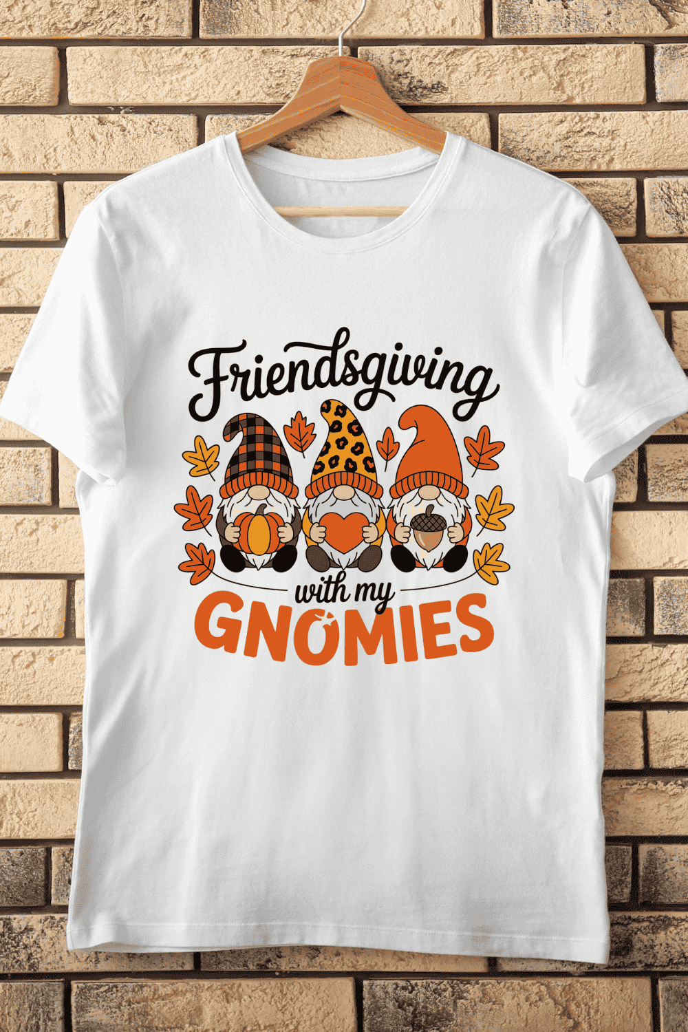 Friendsgiving with My Gnomies PNG T-Shirt Design pinterest preview image.