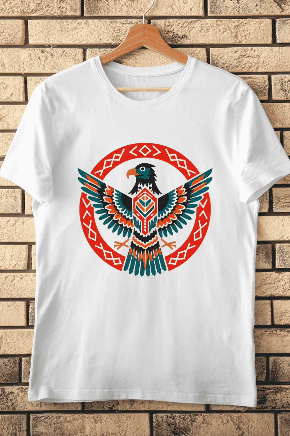 Native American Style Thunderbird T-Shirt Design pinterest preview image.