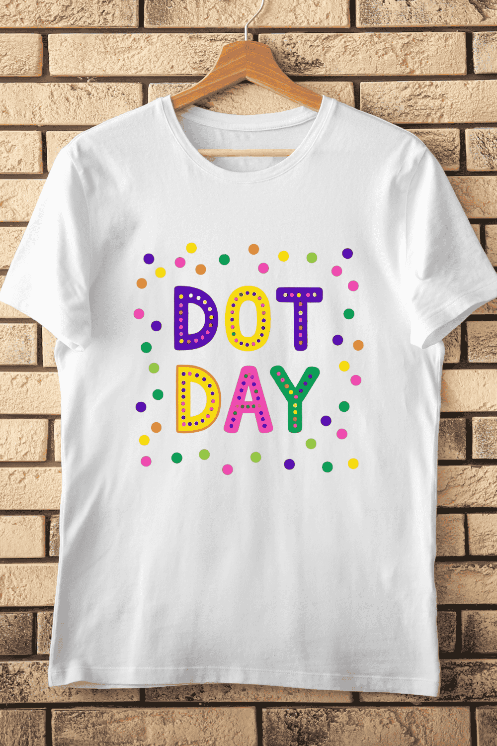 Dot Day Fun Artistic T-Shirt Design pinterest preview image.